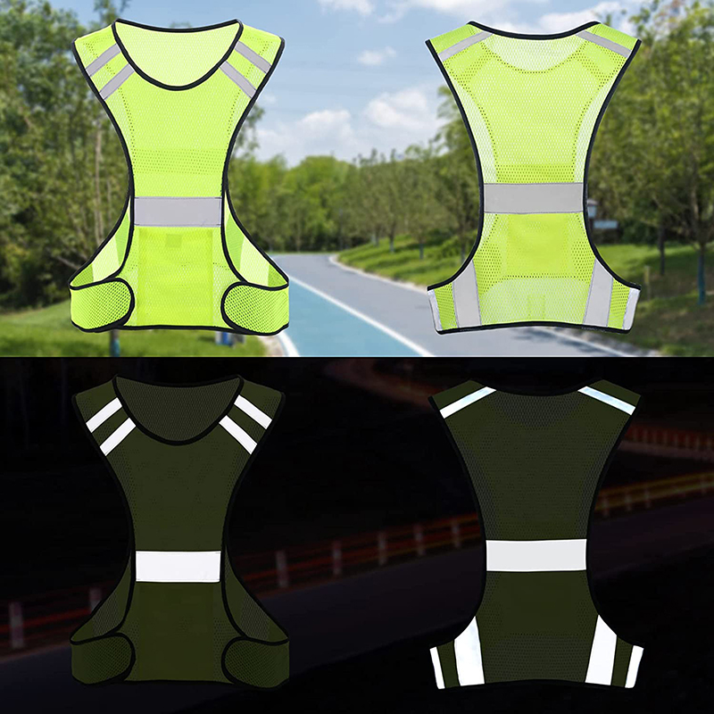 Reflective Vest Cycling - 야간 러닝 및 사이클링용 가벼운 통기성