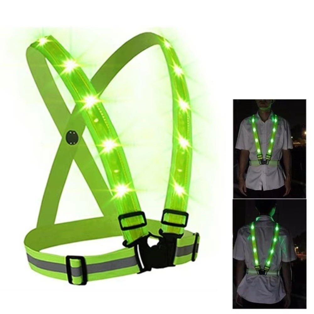 Reflective Vest Cycling - 새로운 폴리에스터 LED 안전 조끼 녹색